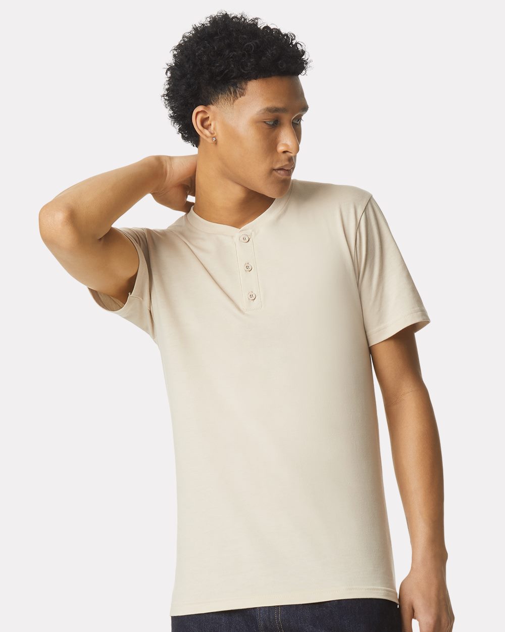 American Apparel Unisex CVC Henley Tee 2004CVC