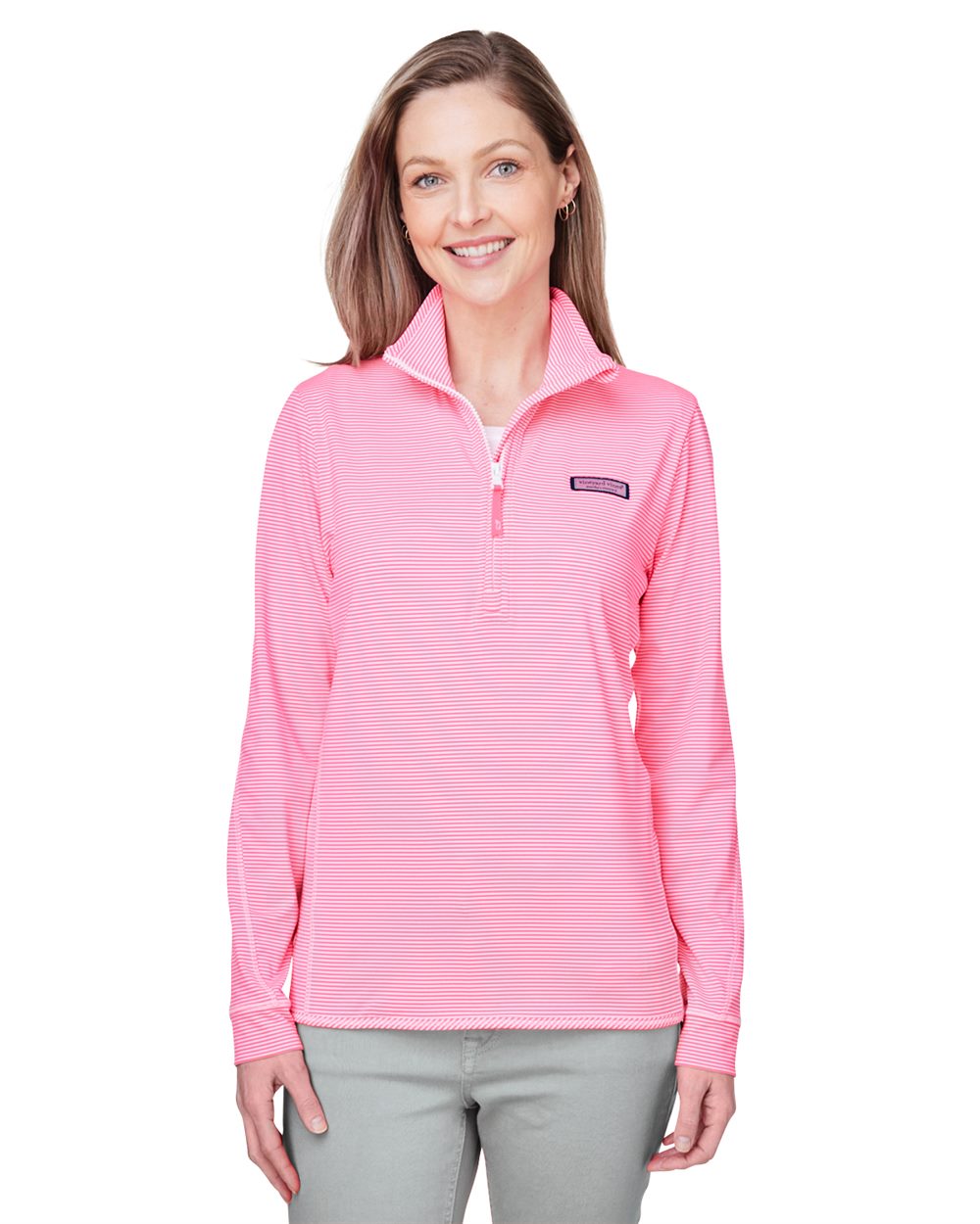 vineyard vines Women's Microstripe Sankaty Half-Zip Pullover K002521