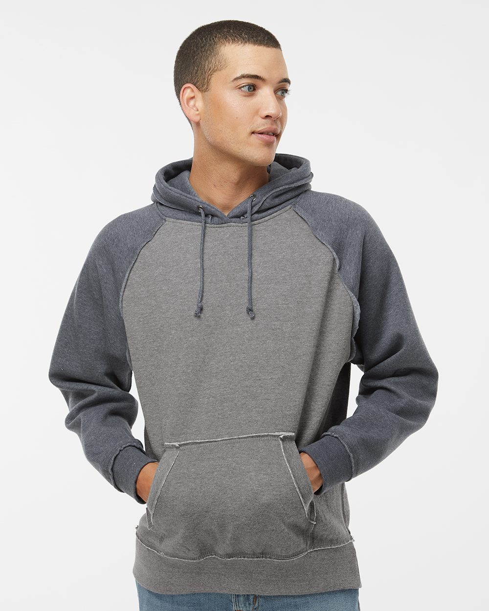 J. America Men's Vintage Heather Hooded Sweatshirt 8885