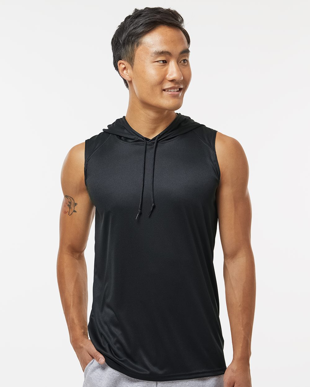 Badger Men's B-Core Hooded Sleeveless T-Shirt 4108