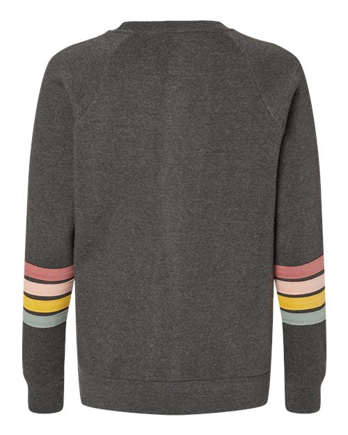 MV Sport Women's Striped Sleeves Crewneck Sweatshirt W23152
