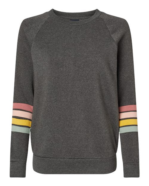 MV Sport Women's Striped Sleeves Crewneck Sweatshirt W23152