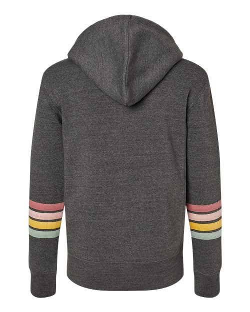 MV Sport Women's Striped Sleeves Full-Zip Hooded Sweatshirt W22732