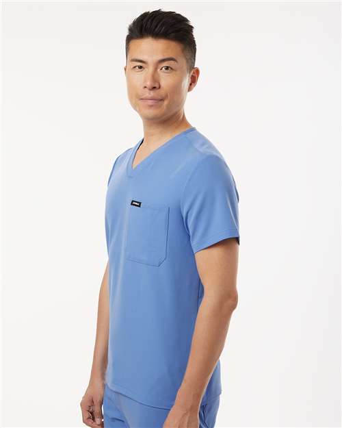 Jaanuu Men's Holmes Everyday 1-Pocket Scrub V-Neck Top M10001