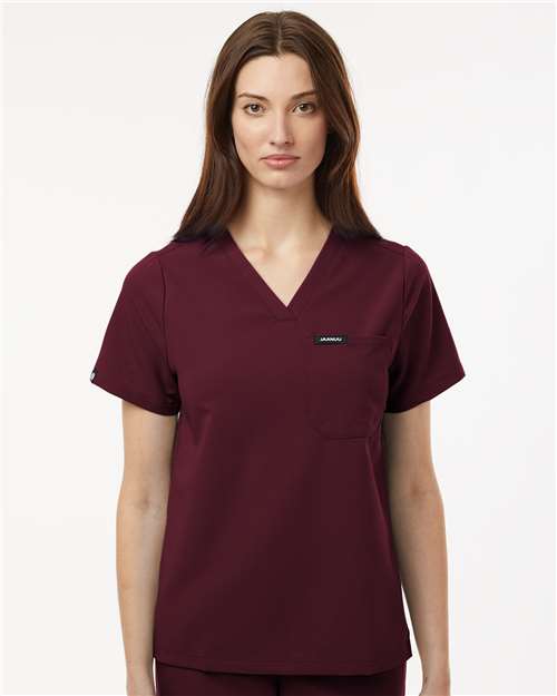 Jaanuu Women's Rhena Essential 1-Pocket Scrub V-Neck Top W10001
