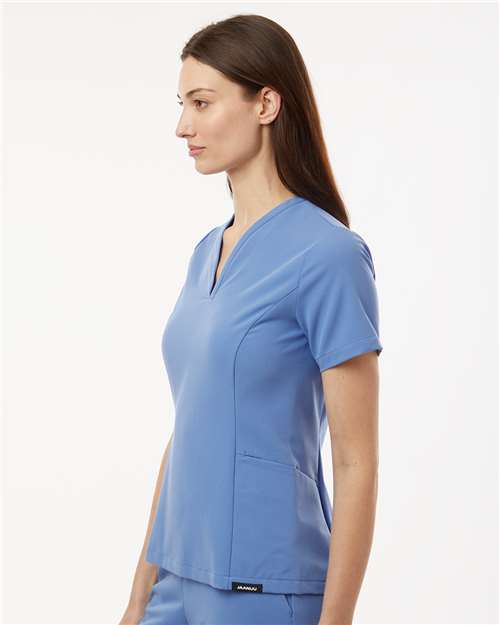 Jaanuu Women's Calix Fit & Flare Scrub V-Neck Top W10003