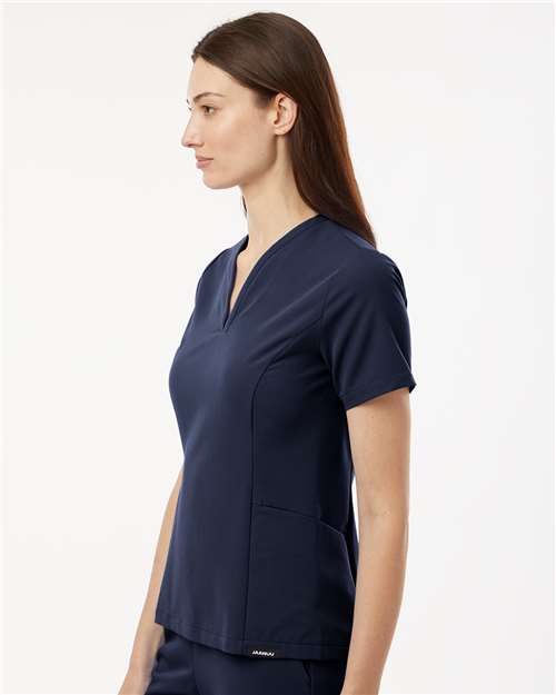 Jaanuu Women's Calix Fit & Flare Scrub V-Neck Top W10003