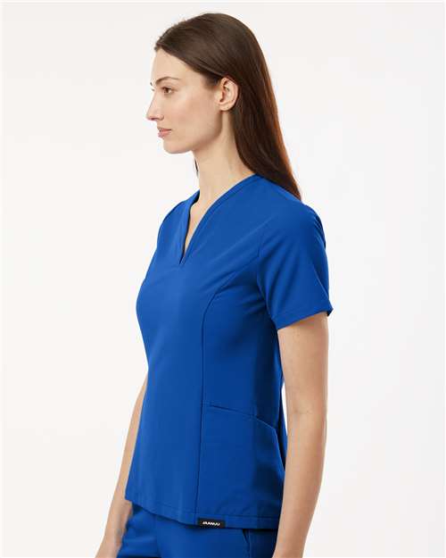 Jaanuu Women's Calix Fit & Flare Scrub V-Neck Top W10003