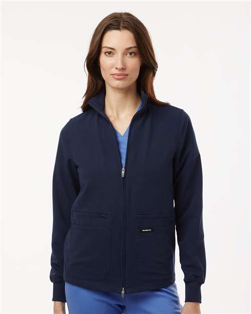 Jaanuu Women's Ceri Essential Full-Zip 6-Pocket Scrub Jacket W60001