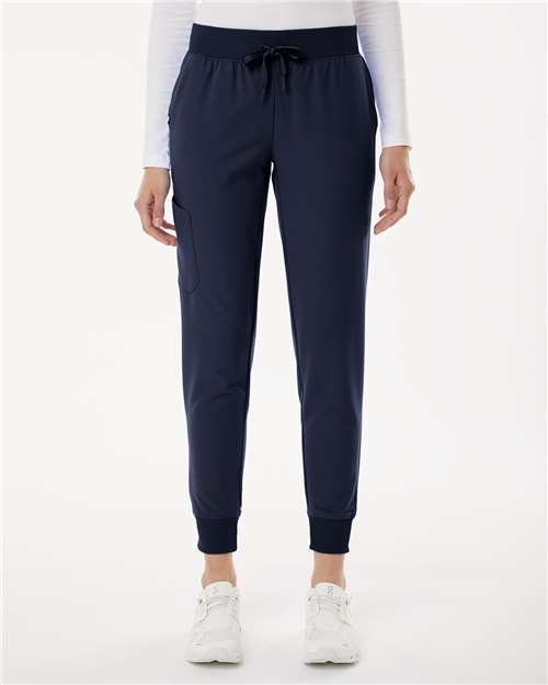 Jaanuu Women's Petite Sizes Silex Knit-Waist Scrub Joggers W20003P