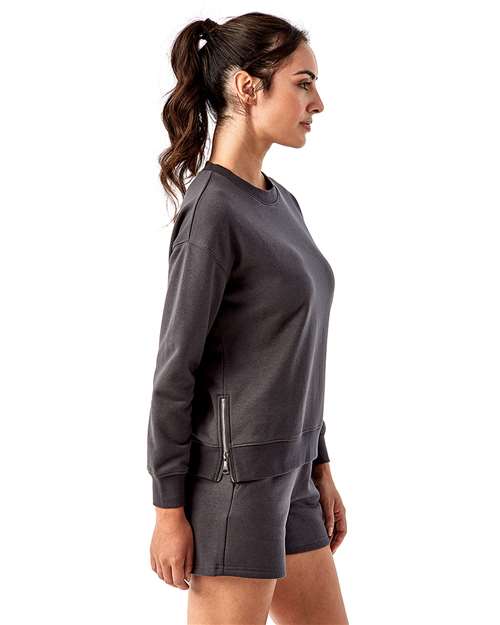TriDri Women's Billie Side-Zip Crewneck Sweatshirt TD600