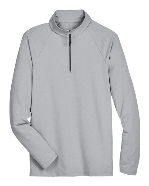 Devon & Jones Men's CrownLux Performance® Clubhouse Micro-Stripe Quarter-Zip Pullover DG480