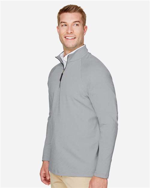 Devon & Jones Men's CrownLux Performance® Clubhouse Micro-Stripe Quarter-Zip Pullover DG480