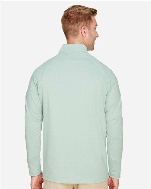 Devon & Jones Men's CrownLux Performance® Clubhouse Micro-Stripe Quarter-Zip Pullover DG480
