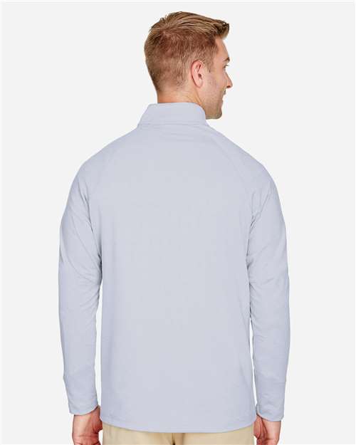 Devon & Jones Men's CrownLux Performance® Clubhouse Micro-Stripe Quarter-Zip Pullover DG480