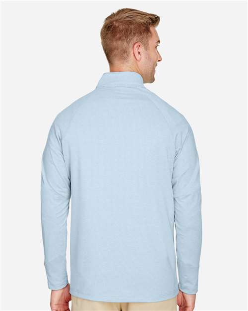 Devon & Jones Men's CrownLux Performance® Clubhouse Micro-Stripe Quarter-Zip Pullover DG480