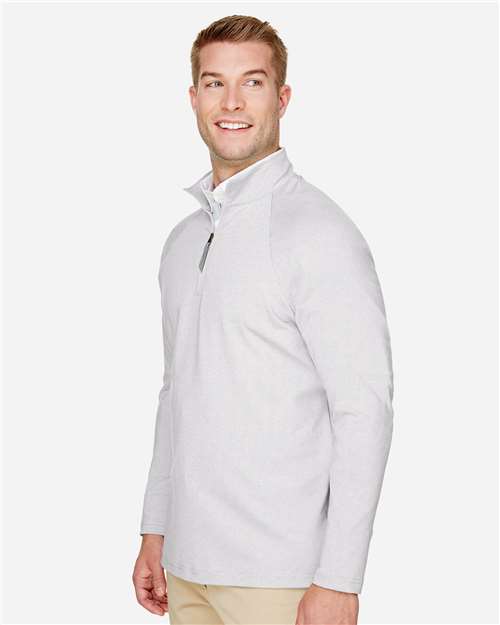 Devon & Jones Men's CrownLux Performance® Clubhouse Micro-Stripe Quarter-Zip Pullover DG480