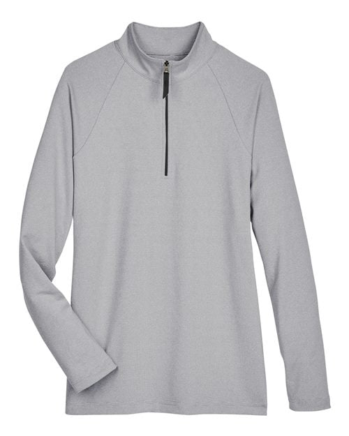 Devon & Jones Women's CrownLux Performance® Clubhouse Micro-Stripe Quarter-Zip Pullover DG480W