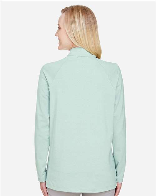 Devon & Jones Women's CrownLux Performance® Clubhouse Micro-Stripe Quarter-Zip Pullover DG480W