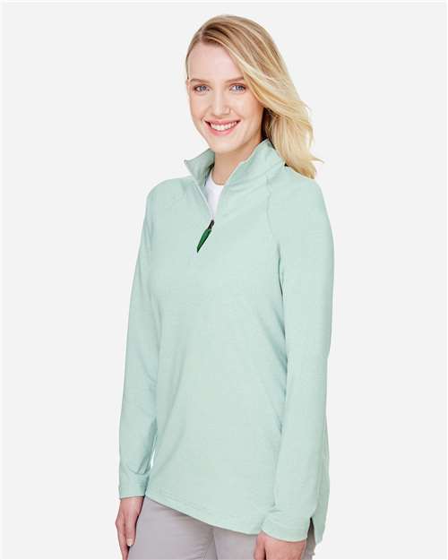 Devon & Jones Women's CrownLux Performance® Clubhouse Micro-Stripe Quarter-Zip Pullover DG480W