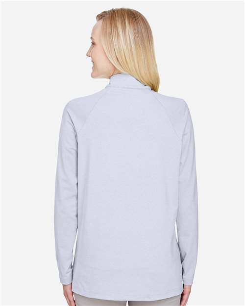 Devon & Jones Women's CrownLux Performance® Clubhouse Micro-Stripe Quarter-Zip Pullover DG480W