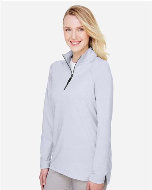 Devon & Jones Women's CrownLux Performance® Clubhouse Micro-Stripe Quarter-Zip Pullover DG480W