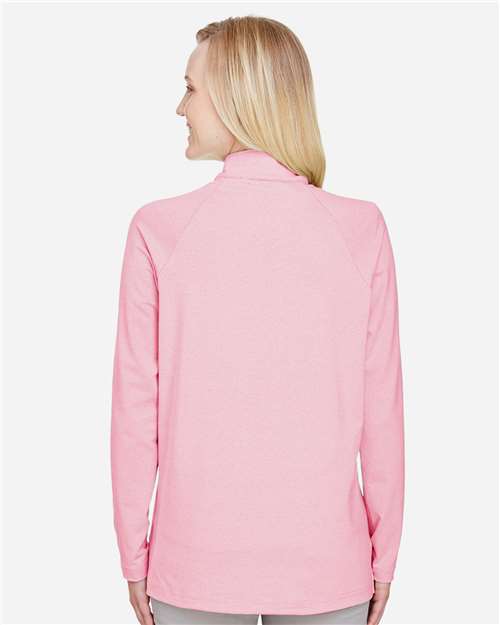 Devon & Jones Women's CrownLux Performance® Clubhouse Micro-Stripe Quarter-Zip Pullover DG480W