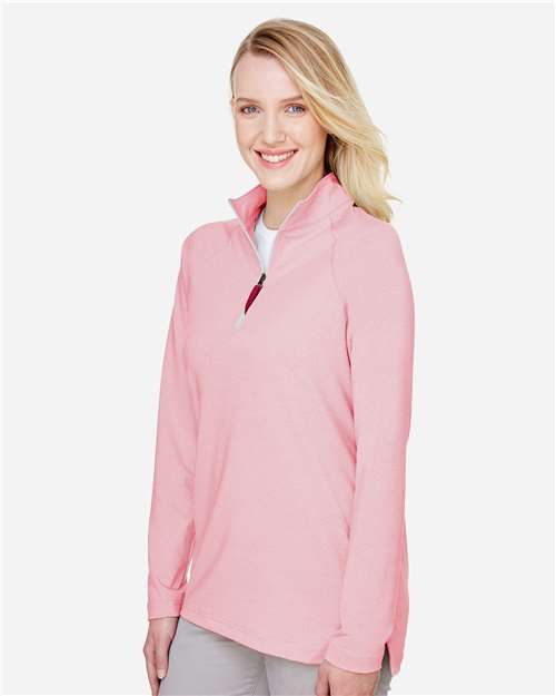 Devon & Jones Women's CrownLux Performance® Clubhouse Micro-Stripe Quarter-Zip Pullover DG480W