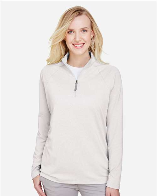 Devon & Jones Women's CrownLux Performance® Clubhouse Micro-Stripe Quarter-Zip Pullover DG480W