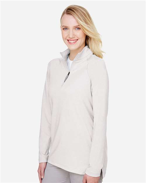 Devon & Jones Women's CrownLux Performance® Clubhouse Micro-Stripe Quarter-Zip Pullover DG480W