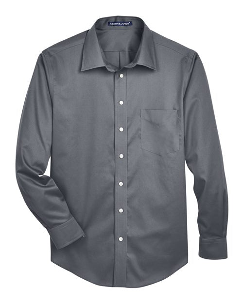 Devon & Jones Men's Crown Collection® Solid Stretch Twill Woven Dress Shirt DG530