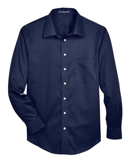 Devon & Jones Men's Crown Collection® Solid Stretch Twill Woven Dress Shirt DG530