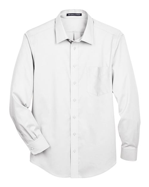 Devon & Jones Men's Crown Collection® Solid Stretch Twill Woven Dress Shirt DG530