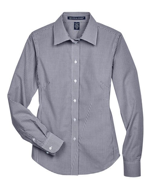 Devon & Jones Women's Crown Collection® Gingham Check Woven Dress Shirt D640W