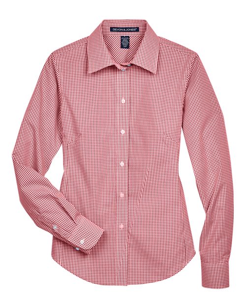 Devon & Jones Women's Crown Collection® Gingham Check Woven Dress Shirt D640W