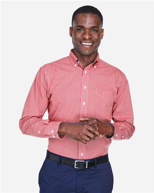 Devon & Jones Men's Crown Collection® Gingham Check Woven Dress Shirt D640