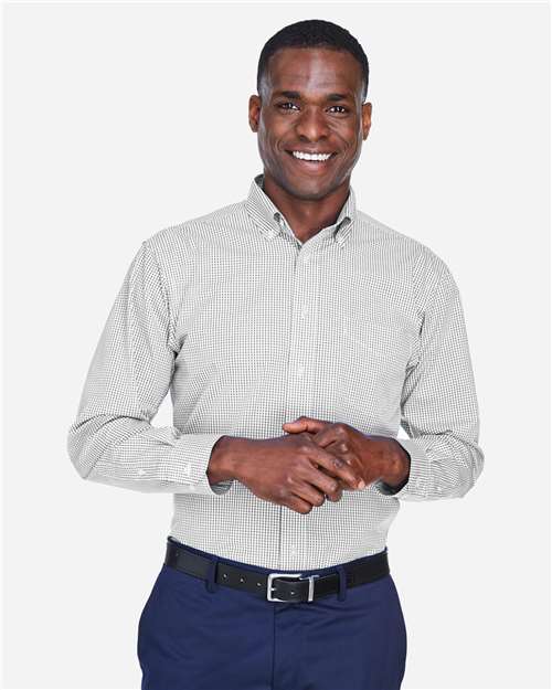 Devon & Jones Men's Crown Collection® Gingham Check Woven Dress Shirt D640