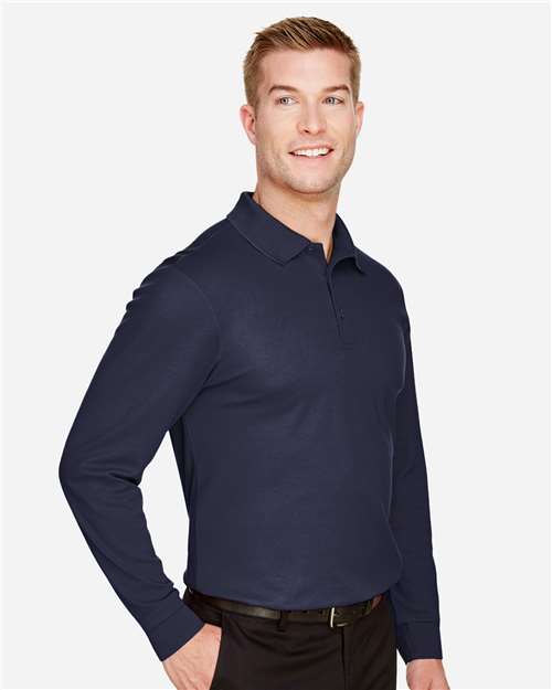 Devon & Jones Men's CrownLux Performance® Plaited Long Sleeve Polo DG20L
