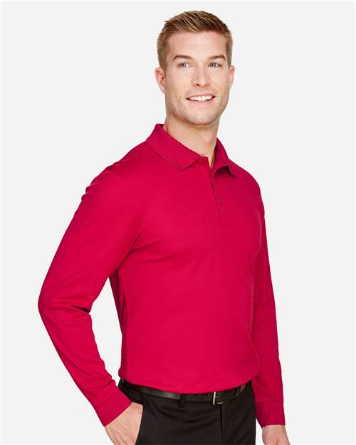 Devon & Jones Men's CrownLux Performance® Plaited Long Sleeve Polo DG20L