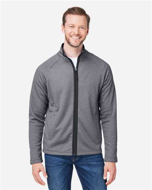 CORE365 Men's Venture Heathered Stripe Full-Zip Jacket CE72