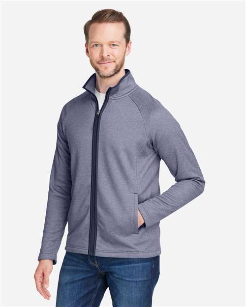 CORE365 Men's Venture Heathered Stripe Full-Zip Jacket CE72