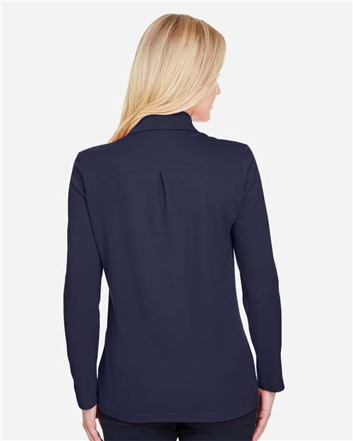 Devon & Jones Women's CrownLux Performance® Plaited Long Sleeve Polo DG20LW