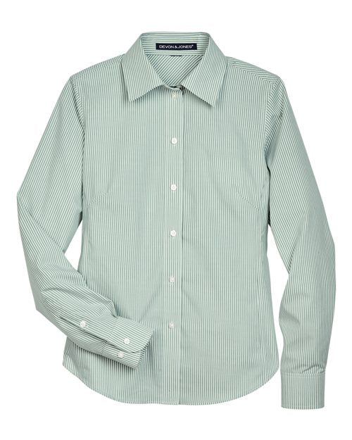 Devon & Jones Women's Crown Collection® Banker Stripe Woven Dress Shirt D645W