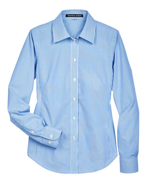 Devon & Jones Women's Crown Collection® Banker Stripe Woven Dress Shirt D645W