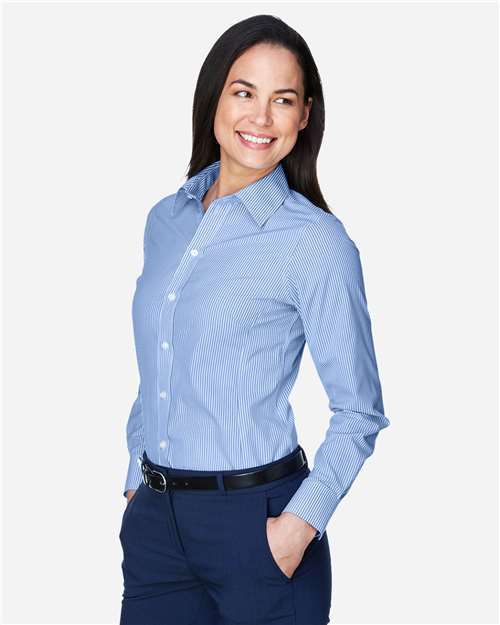 Devon & Jones Women's Crown Collection® Banker Stripe Woven Dress Shirt D645W