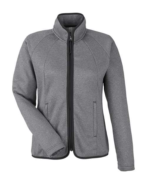 CORE365 Women's Venture Heathered Stripe Full-Zip Jacket CE72W