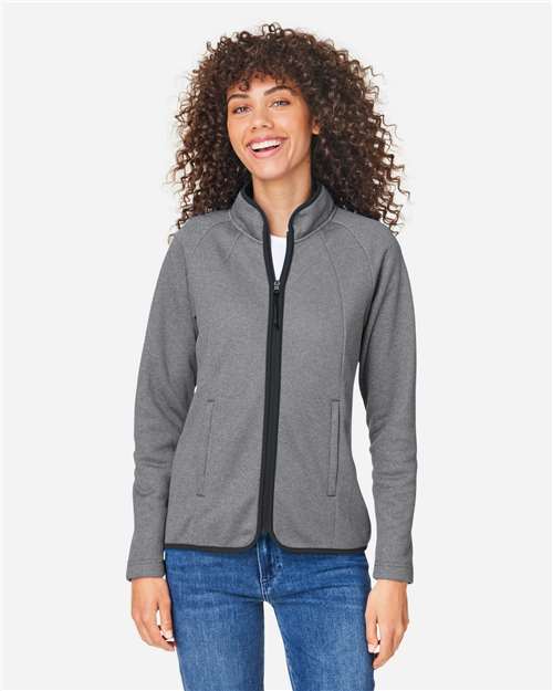 CORE365 Women's Venture Heathered Stripe Full-Zip Jacket CE72W