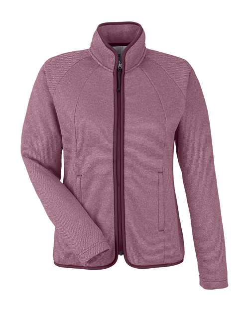 CORE365 Women's Venture Heathered Stripe Full-Zip Jacket CE72W