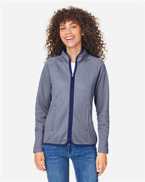 CORE365 Women's Venture Heathered Stripe Full-Zip Jacket CE72W