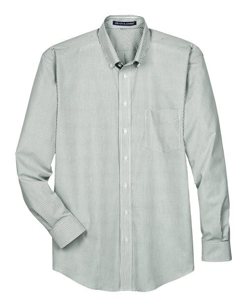 Devon & Jones Men's Crown Collection® Banker Stripe Woven Dress Shirt D645